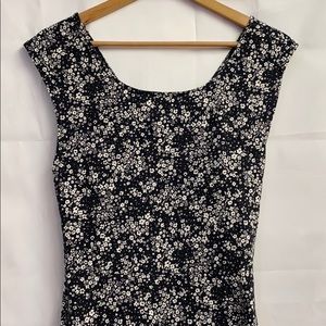 American Eagle Flower Printed Black Dress